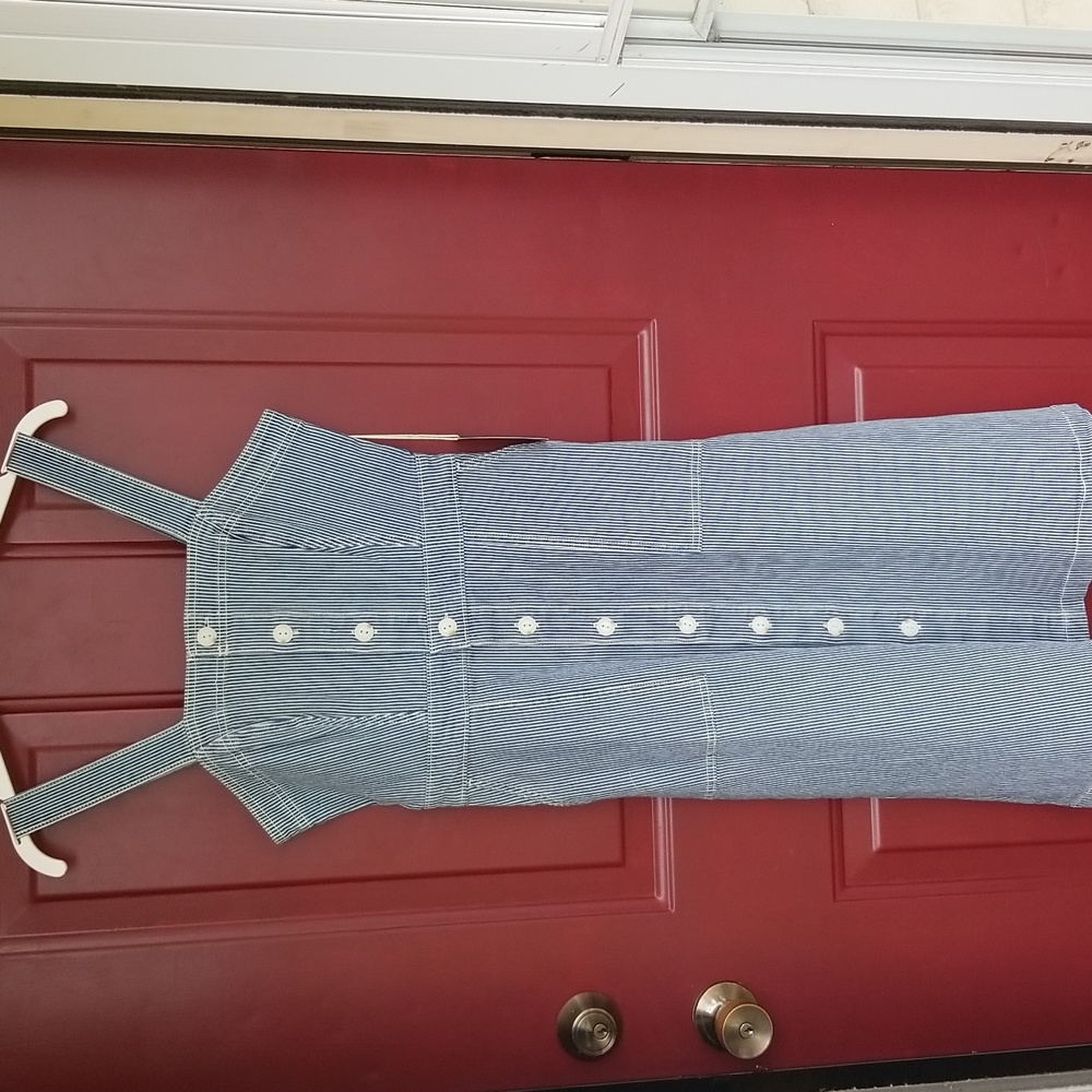 NWT UNIVERSAL THREAD HALTER OVERALL LADIES WOMENS JUNIOR DRESS MIDI LENGTH